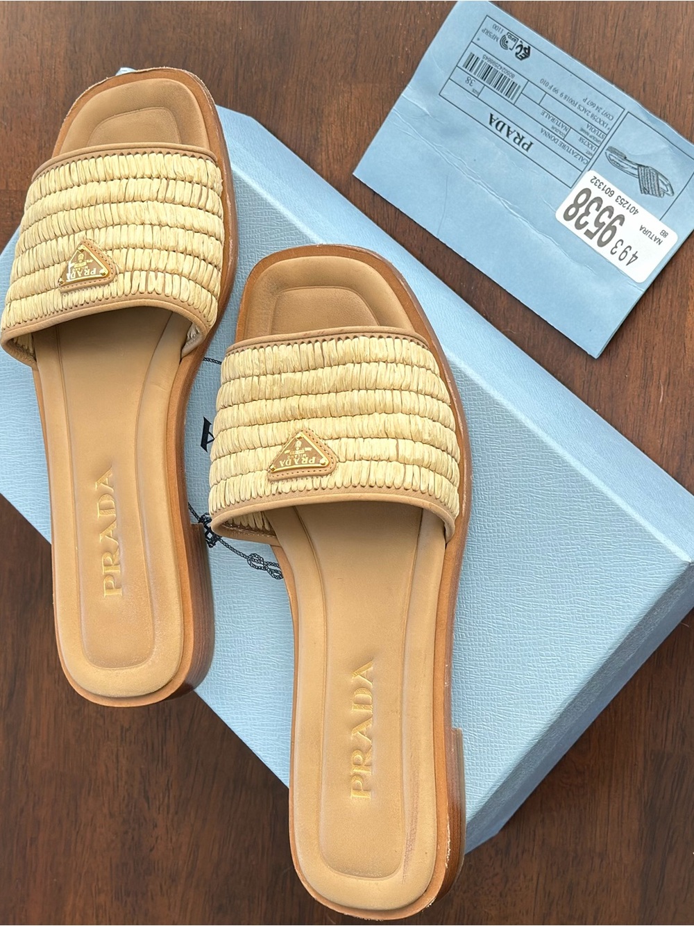 Prada Women’s Raffia Slide Sandals - Picture 2 of 7